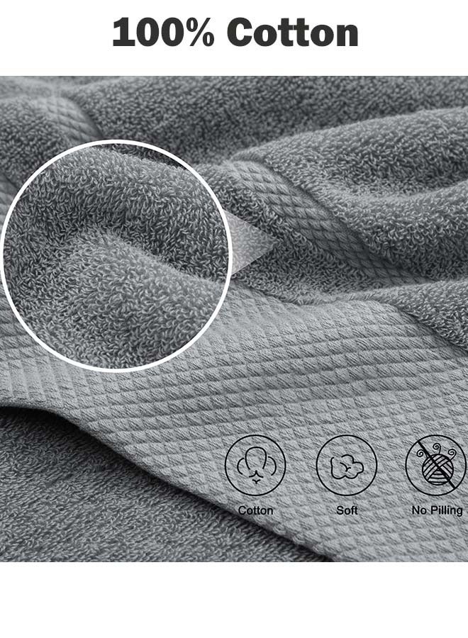 ثمانية فيبيهاوس بشكير حمام مجموعة من 3 مناشف حمام قطنية، مناشف استحمام منشفة استحمام منشفة حمام فائقة النعومة وذات قدرة امتصاص عالية للمنزل والفندق، منشفة حمام واحدة (140 × 70 سم) + منشفتان لليدين (74 × 34 سم فوطة) باللون الأزرق منشفة جسم - Image 2