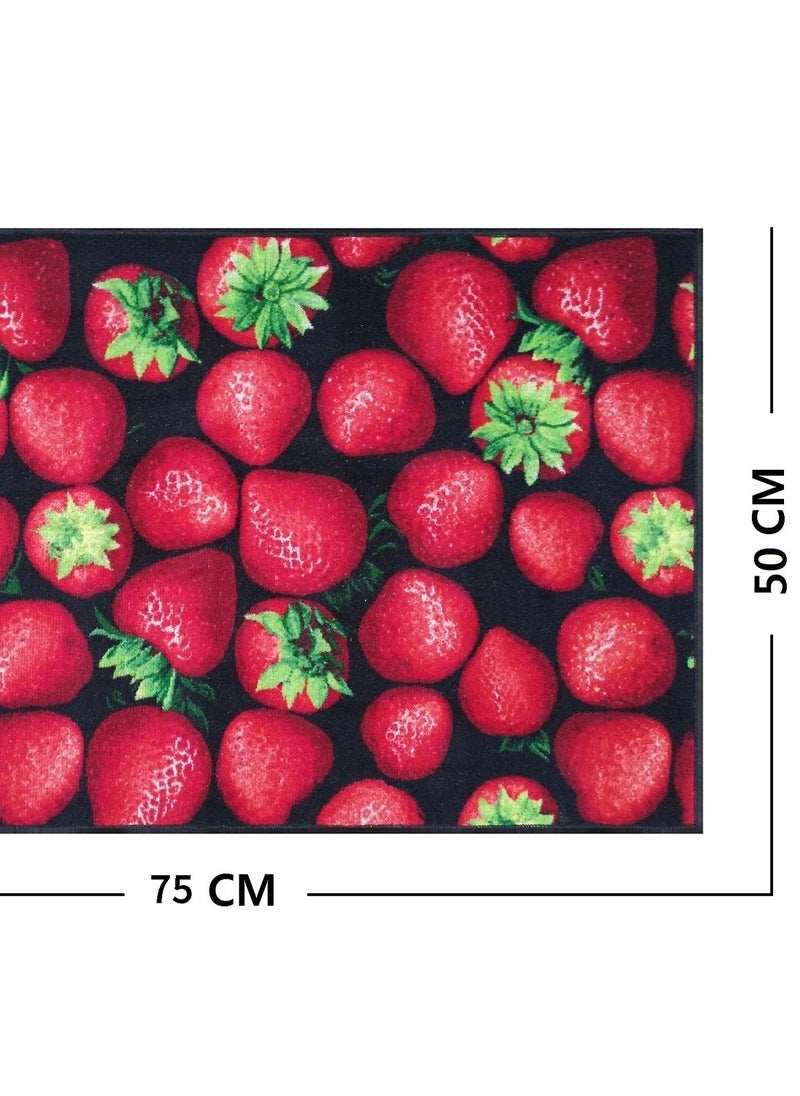 Mac Carpet Lightweght, Strawberry door mat with cotton back (Size 50cm * 75cm) 3Pcs  - Image 3