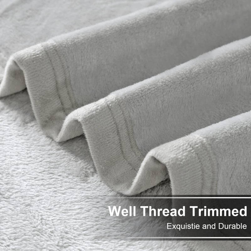 EASELAND Soft Queen Size Blanket Warm Microplush Lightweight Thermal Fleece Blankets for Couch Bed Sofa,90x90 Inches,Silver Gray - Image 5