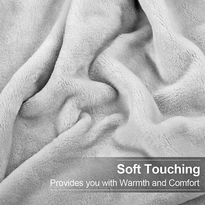 EASELAND Soft Queen Size Blanket Warm Microplush Lightweight Thermal Fleece Blankets for Couch Bed Sofa,90x90 Inches,Silver Gray - Image 4