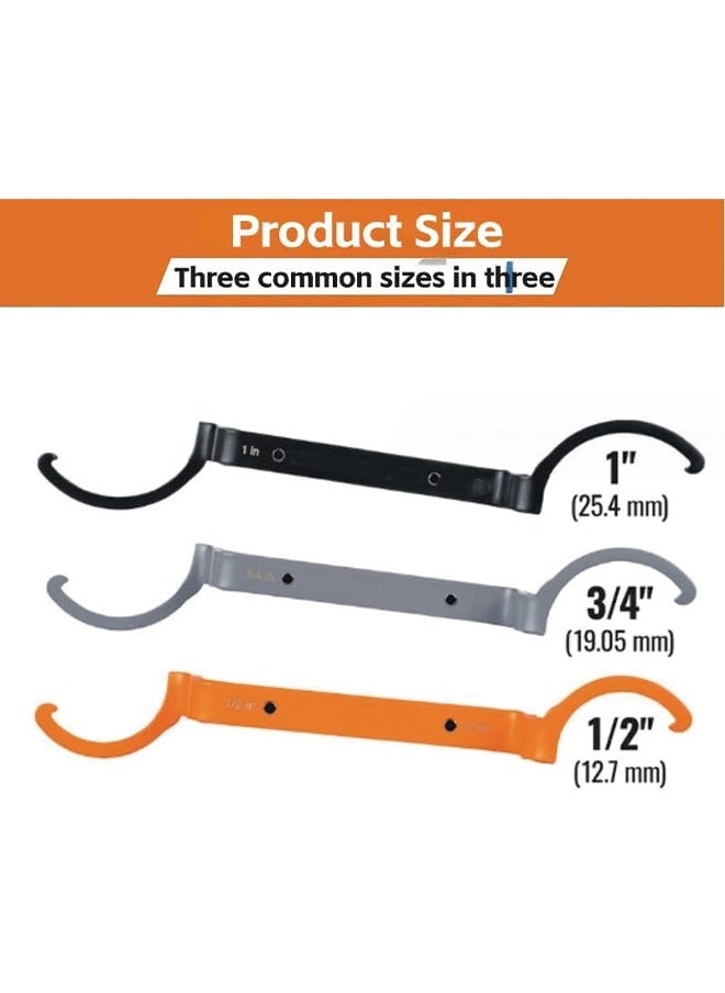 Generic - 3-Piece Conduit Lockout Wrench Kit,1inch 1/2inch 3/4inch Alloy Steel Locknut Wrench Set for Tight Spaces Tightening Or Loosening Lock Nuts - Image 1