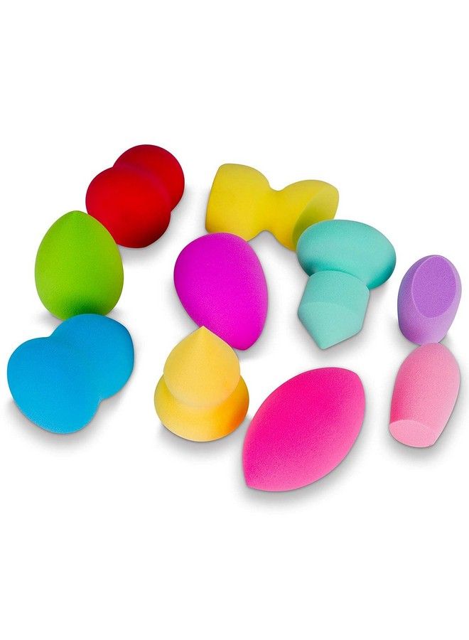 CONNECTWIDE Makeup Premium Beauty Sponge Blender Puff Set Latexfree Multipurpose Shape And Colors Set Of 9  - Image 1