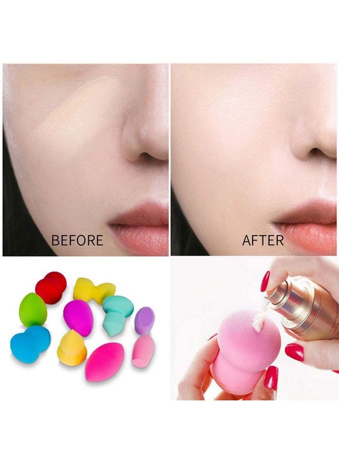 CONNECTWIDE Makeup Premium Beauty Sponge Blender Puff Set Latexfree Multipurpose Shape And Colors Set Of 9  - Image 4