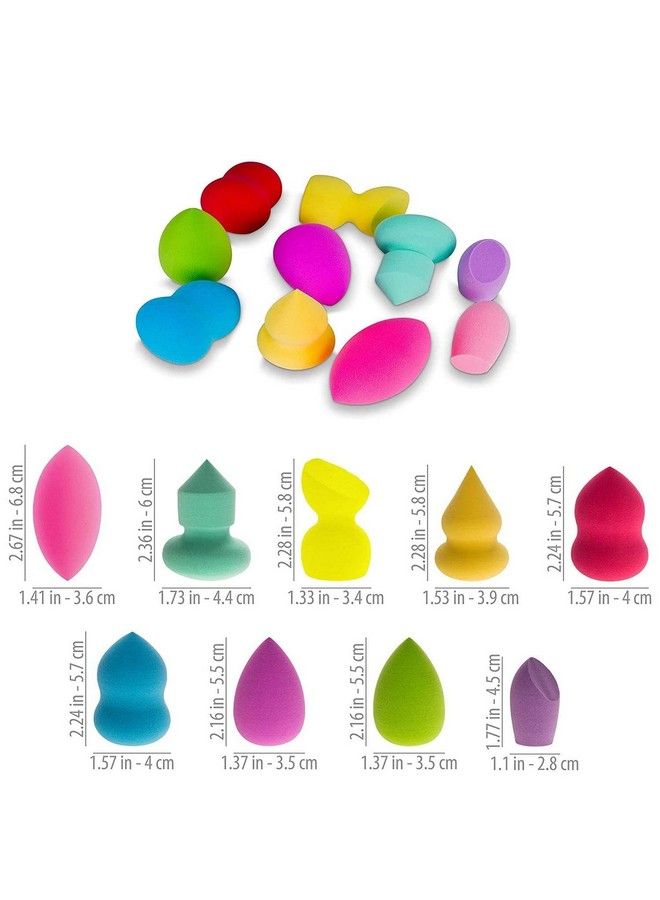 CONNECTWIDE Makeup Premium Beauty Sponge Blender Puff Set Latexfree Multipurpose Shape And Colors Set Of 9  - Image 5