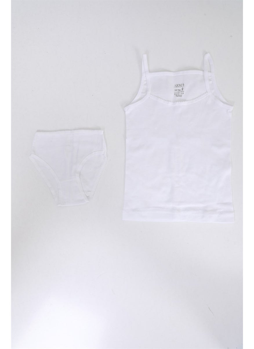 Arma Yıldız Arma Star Girl White Undershirt Panties Set 3 Pieces 