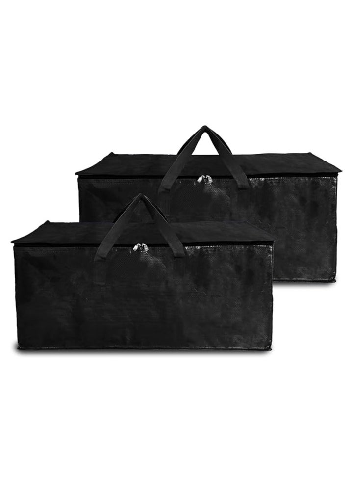 shalimar Shalimar Large Capacity Travel Bag Storage Bag Movein Bag Duffel Bag - Strong Durable Foldable & WaterResistant - Pack of 2 - Black - 62 L x 30 W x 35 H  - Image 1