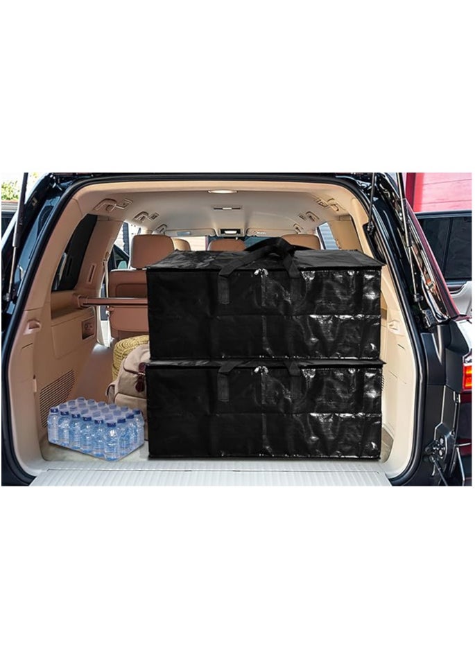 shalimar Shalimar Large Capacity Travel Bag Storage Bag Movein Bag Duffel Bag - Strong Durable Foldable & WaterResistant - Pack of 2 - Black - 62 L x 30 W x 35 H  - Image 5