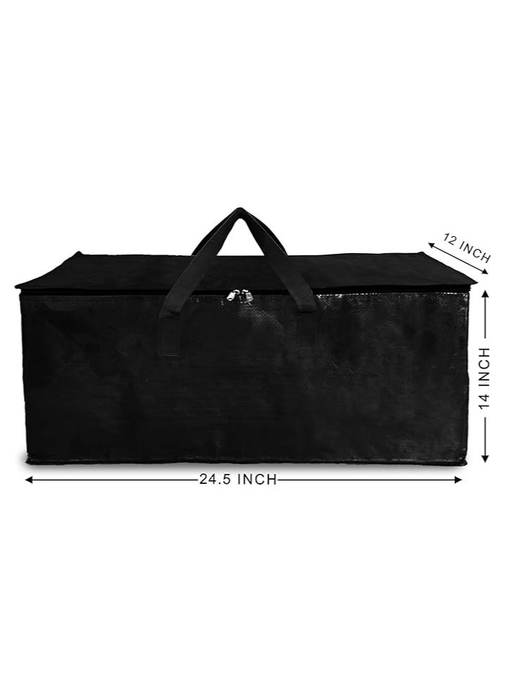 shalimar Shalimar Large Capacity Travel Bag Storage Bag Movein Bag Duffel Bag - Strong Durable Foldable & WaterResistant - Pack of 2 - Black - 62 L x 30 W x 35 H  - Image 2