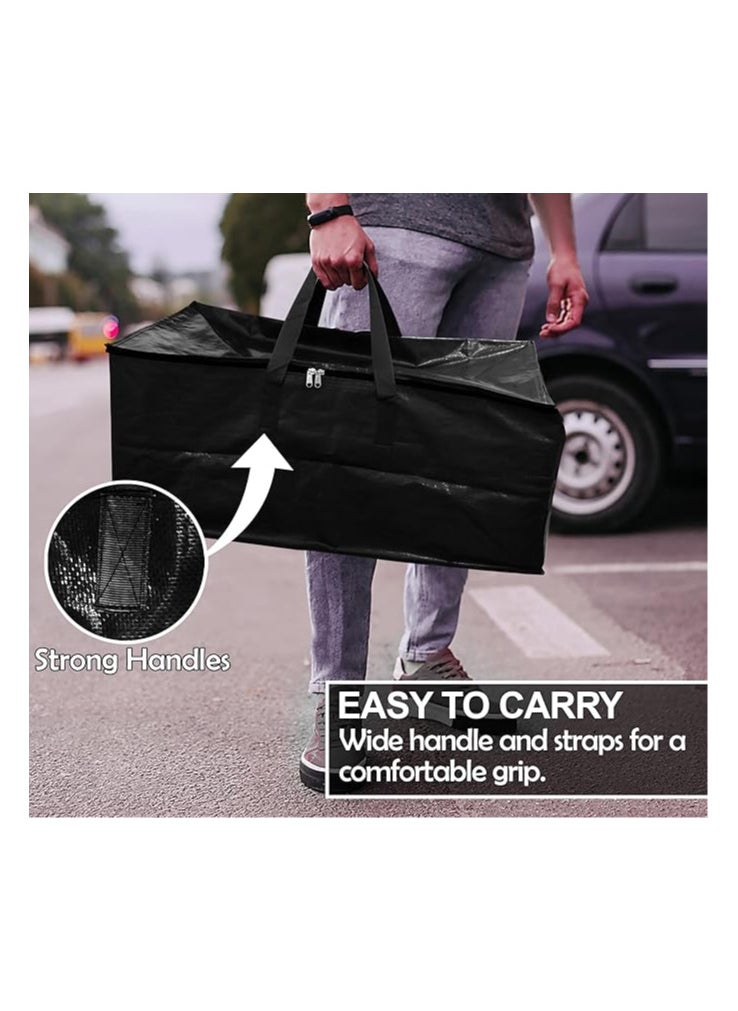 shalimar Shalimar Large Capacity Travel Bag Storage Bag Movein Bag Duffel Bag - Strong Durable Foldable & WaterResistant - Pack of 2 - Black - 62 L x 30 W x 35 H  - Image 3