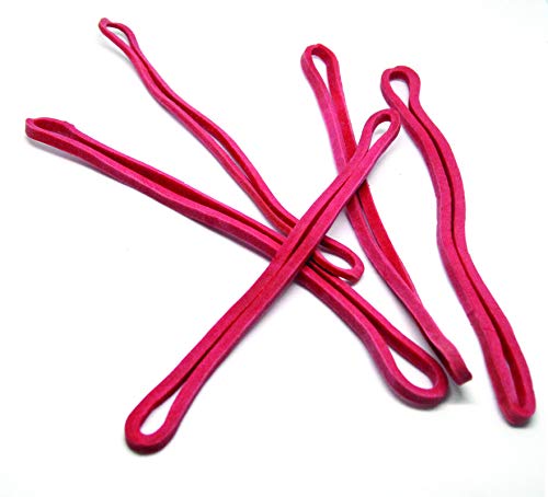 IMPRINT Long Red 3 mm Wide Color Rubberbands, Big, Large, Heavy Duty and Thick Rubber Bands Red Colour Pack of 20 - Image 2