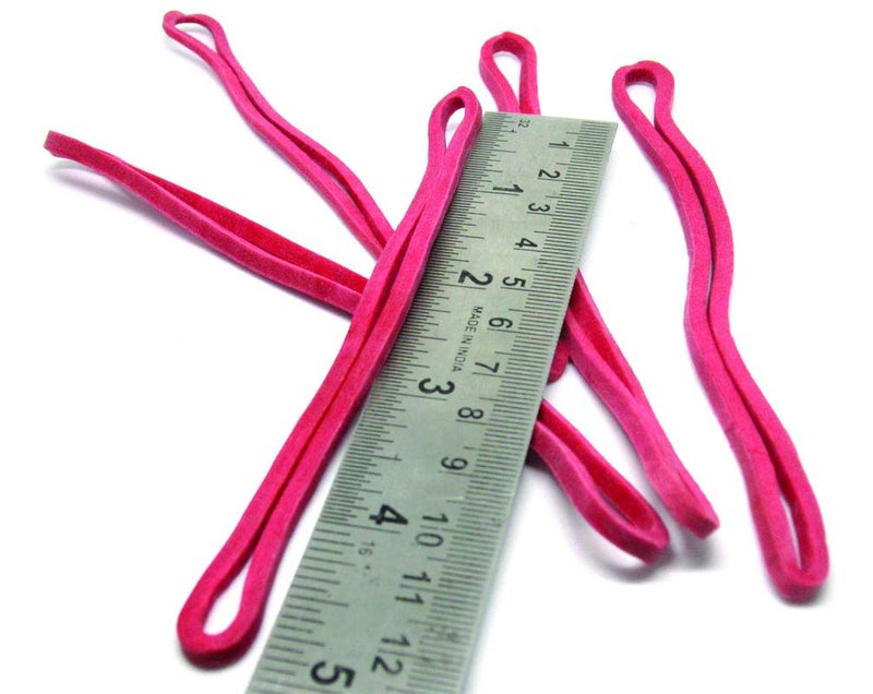 IMPRINT Long Red 3 mm Wide Color Rubberbands, Big, Large, Heavy Duty and Thick Rubber Bands Red Colour Pack of 20 - Image 1