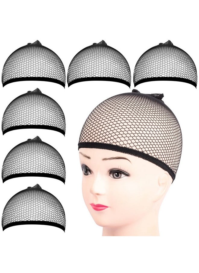 FANDAMEI Fandamei 6PCS Wig Cap, 6PCS Black Mesh Wig Cap Net, Closed End Hair Mesh Net, Liner Weaving Caps for Women, Men, Kids, Wig Caps for Halloween, Cosplay  - Image 1