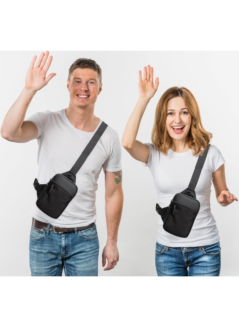 Mini Sling Bag for Men and Women, Small Crossbody Bag Trendy, Casual Waterproof Phone Chest Bag for Runner Travel, Black, Small, Sling Backpacks - Image 2