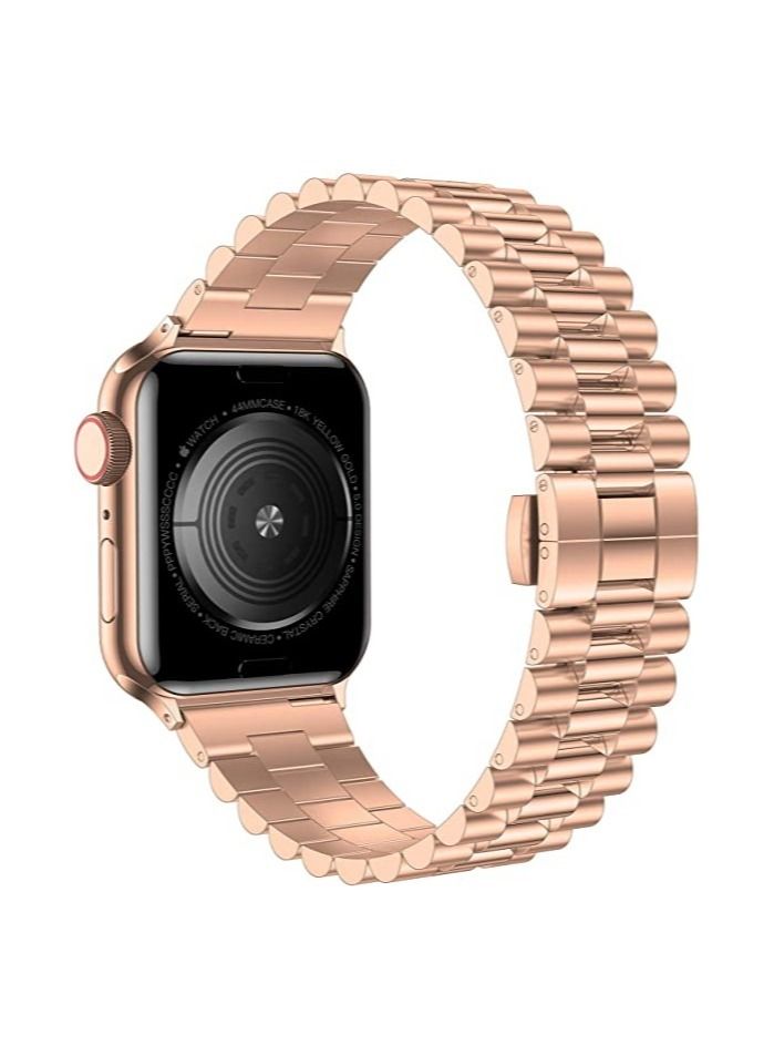 Replacement Band Compatible with Apple Watch 45mm,Stainless Steel Solid Strap Metal Bracelet for Apple Watch Series 7/ - Image 2
