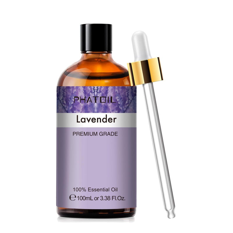 PHATOIL Lavender 3.38fl.oz Essential Oil, PHATOIL Aromatherapy Essential Oils for Diffuser, Humidifier, Perfect for DIY Soap, Candle, Bath Bombs Making(100ml) - Image 1