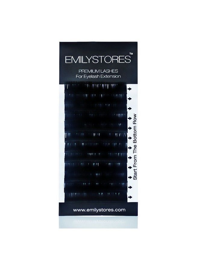 EMILYSTORES رموش ديزايرز من إميلي ستورز بسمك 020 مم، شكل C، بطول 12 مم، رموش صناعية مسطحة الحجم، حجم واحد في صينية واحدة، رموش حرير مقلدة. - Image 1