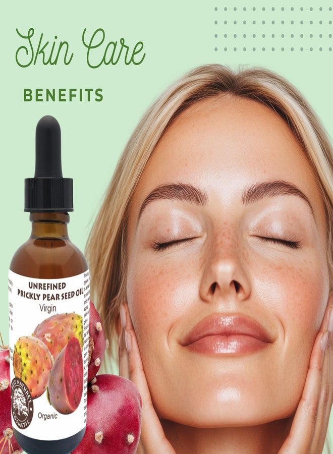 Best Nature's Cosmetics Prickly Pear Seed Oil Organic - Virgin (Cold Pressed, Unrefined) for hydrated skin, glowing mature skin. Nature’s Desert Secret for Radiant Skin and Hair 0.5 oz (15ml) - Image 4