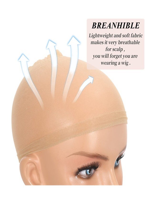 Generic - New fashionable wig cap, 4-piece invisible transparent breathable ultra-thin elastic sock cap, suitable for lace front wigs - Image 1