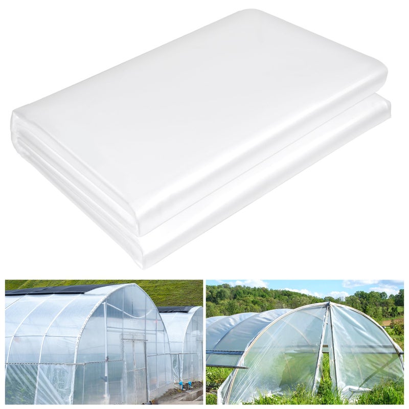 ToLanbbt 12 x 26 FT Clear Greenhouse Plastic Sheeting, 6 Mil Polyethylene Film Heavy Duty, Water Sun Frost Wind Dust Resistant Winter Hoop House Toughness Plastic Cover for Farming, Gardening, Agriculture, DIY - Image 1