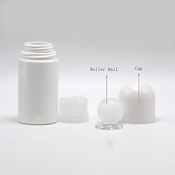 Quupy 4Pcs 50ml17oz Empty Refillable Plastic Roll On Bottles Deodorant Bottles Container with Plastic Roller Ball For DIY Deodorant Aromatherapy Perfume - Image 4