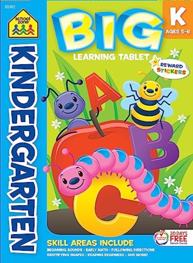 School Zone Kindergarten Big Learning Tablet Workbook 240 Pages Ages 5 To 6 Stickers Alphabet by Joan Hoffman Paperback
