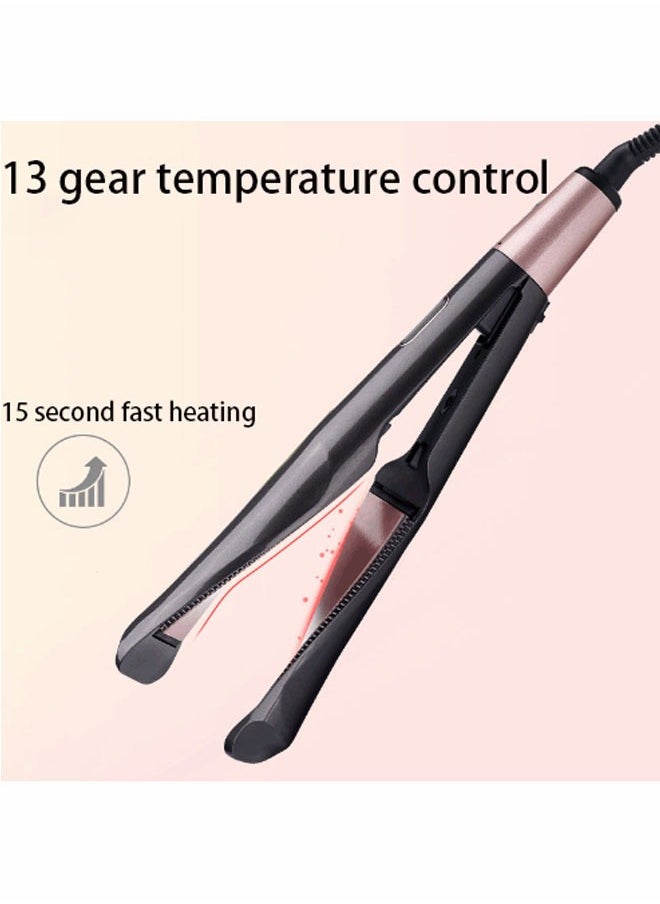 Generic - Hair Straightener and Curler 2 in 1 Twist Straightening Curling Iron Professional Negative Ion Flat Iron with Adjustable Temp for All Hair Types Instant Heating Dual Voltage - Image 1