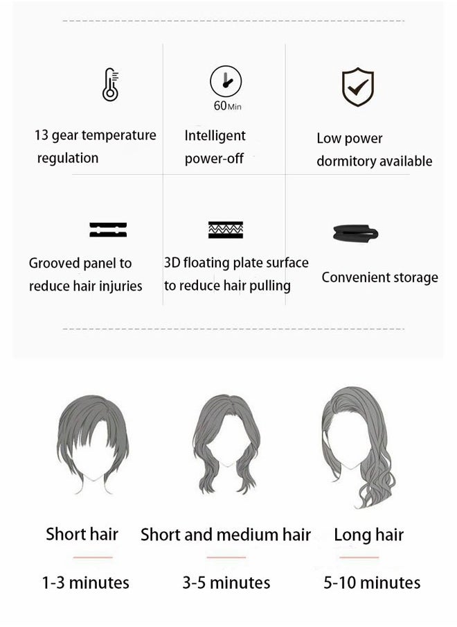 Generic - Hair Straightener and Curler 2 in 1 Twist Straightening Curling Iron Professional Negative Ion Flat Iron with Adjustable Temp for All Hair Types Instant Heating Dual Voltage - Image 1
