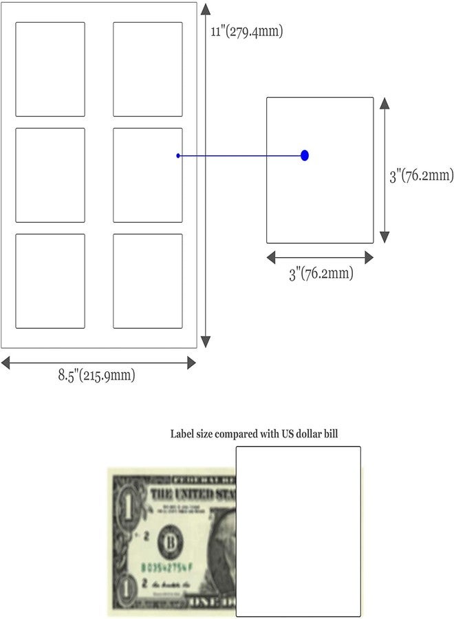 مستر-لايبل ملصقات برطمانات مربعة بيضاء غير لامعة من Mr-Label - مقاس 3 بوصات × 3 بوصات - ملصقات زجاجات لاصقة دائمة - ملصقات مقاومة للماء للطابعات النافثة للحبر والليزر والكتابة اليدوية (300 ملصق | 50 ورقة) - Image 2