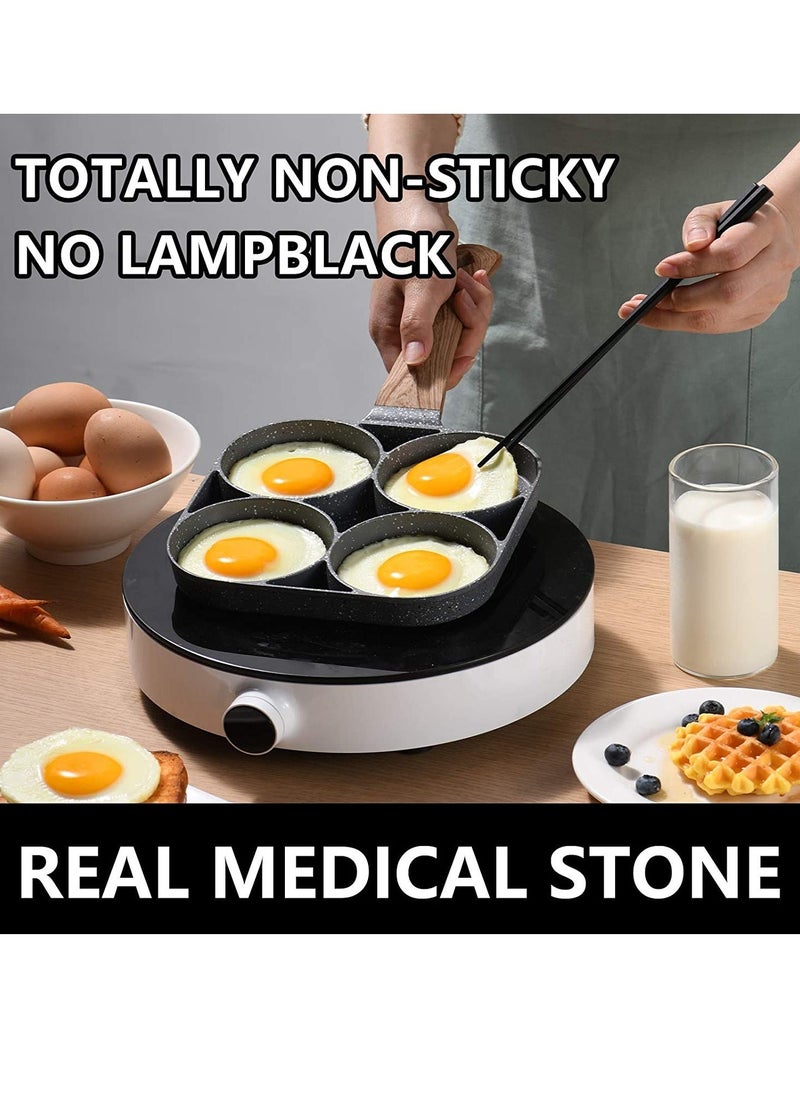 ELTRAZONE four-cup egg pan, medical stone non-stick frying pan, compatible with all heat sources (3-inch eggs) - Image 3