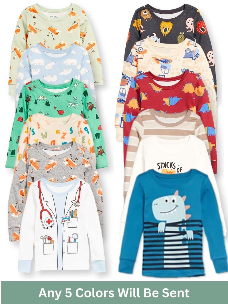 TuddyBuddy Baby Boy's 100% Organic Cotton Ribbed Long Sleeves Tops/T-Shirt (3 Months-6 Months, Pack of 5, Assorted) - Image 3