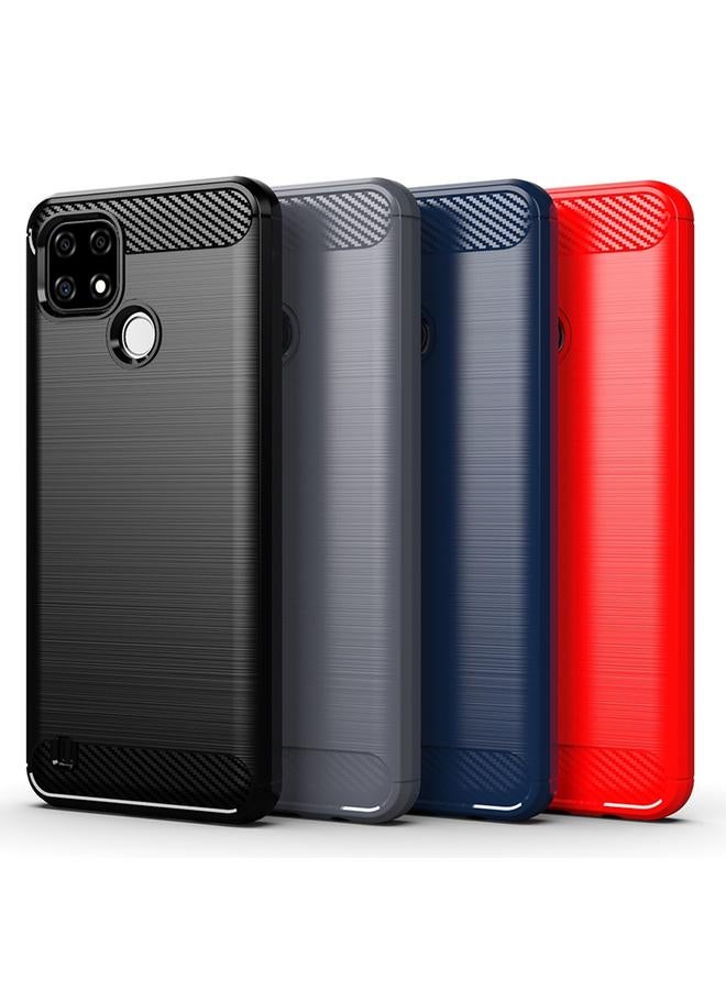 S-TOP Case For Realme C21Y Brushed Texture Carbon Fiber TPU Phone Case - Image 2
