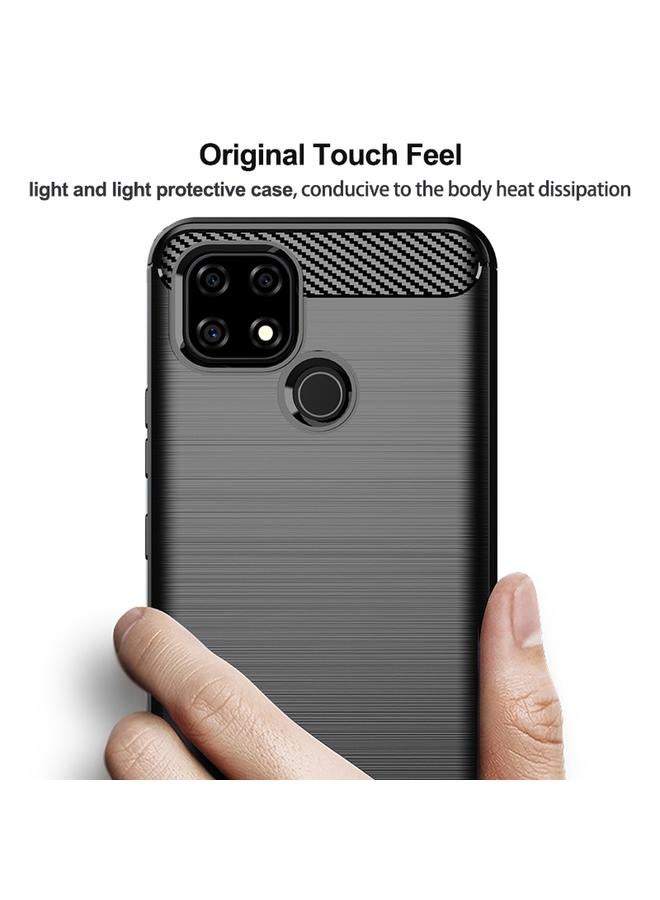 S-TOP Case For Realme C21Y Brushed Texture Carbon Fiber TPU Phone Case - Image 3
