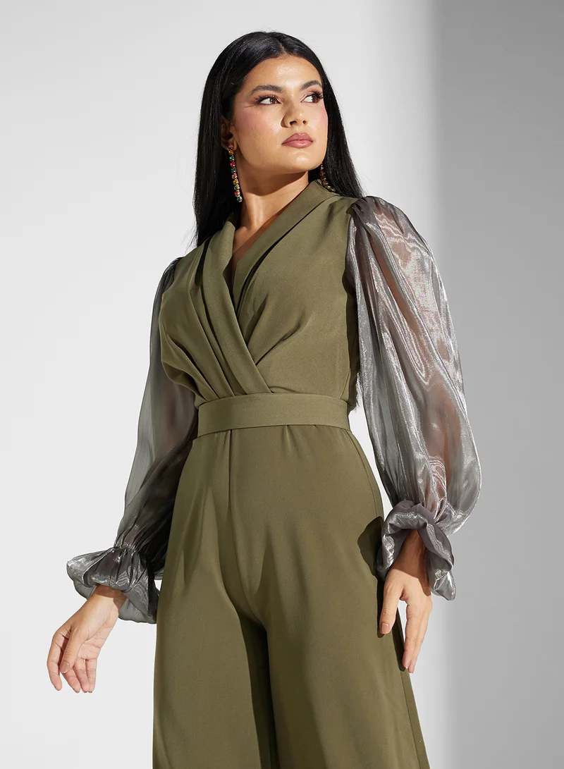 Akadia Fashion pleated bust jumpsuit
