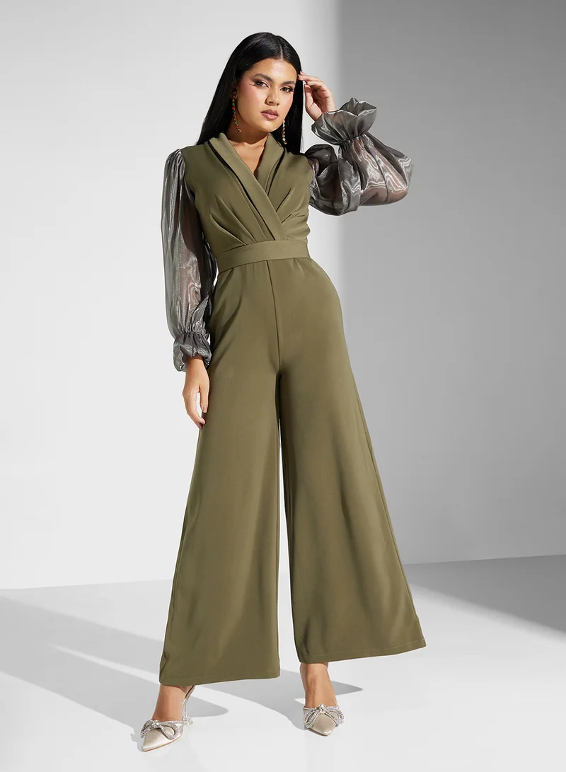 Akadia Fashion pleated bust jumpsuit