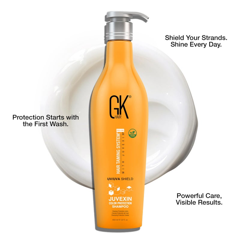 GK HAIR Shield Shampoo 22 Fl Oz â€“ Color Safe, UV Protection, Aloe Vera & Argan Oil, Sulfate and Paraben Free, Repairs Damage, Boosts Shine, Hydrating, Vegan Hair Care - Image 4