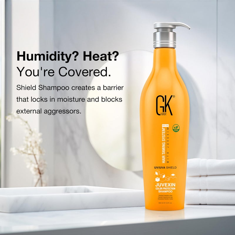 GK HAIR Shield Shampoo 22 Fl Oz â€“ Color Safe, UV Protection, Aloe Vera & Argan Oil, Sulfate and Paraben Free, Repairs Damage, Boosts Shine, Hydrating, Vegan Hair Care - Image 3