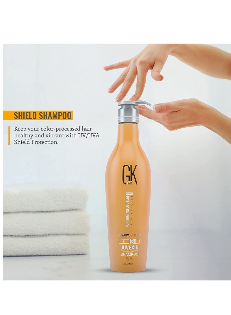 GK Hair GK HAIR Global Keratin Colored Shield Shampoo (22 Fl Oz/650ml) - Deep Cleansing Moisturizing Heat Protection for Color Treated Dry Damaged Curly Frizzy HAIR - Sulfate Free - Image 3