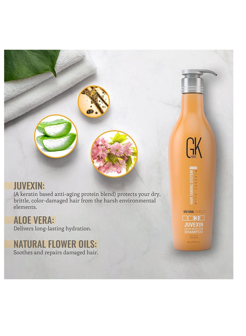 GK Hair GK HAIR Global Keratin Colored Shield Shampoo (22 Fl Oz/650ml) - Deep Cleansing Moisturizing Heat Protection for Color Treated Dry Damaged Curly Frizzy HAIR - Sulfate Free - Image 2