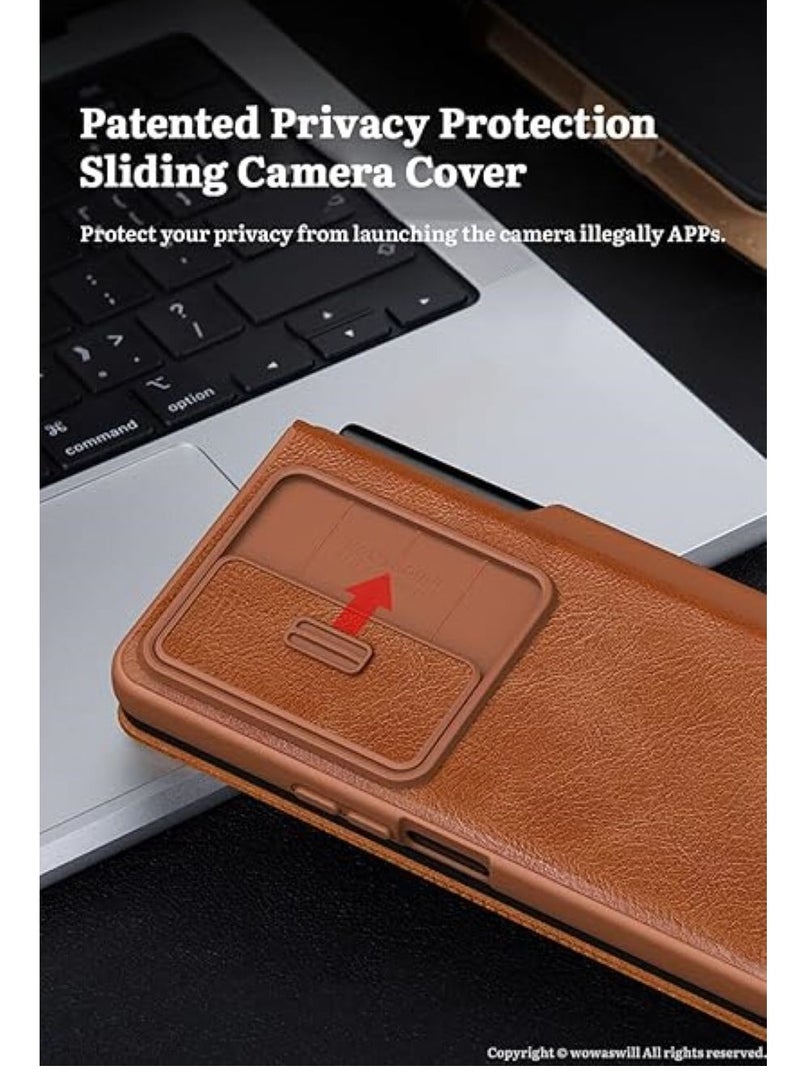 NILLKIN FLIP CASE FOR FOLD 5 BROWN - Image 2