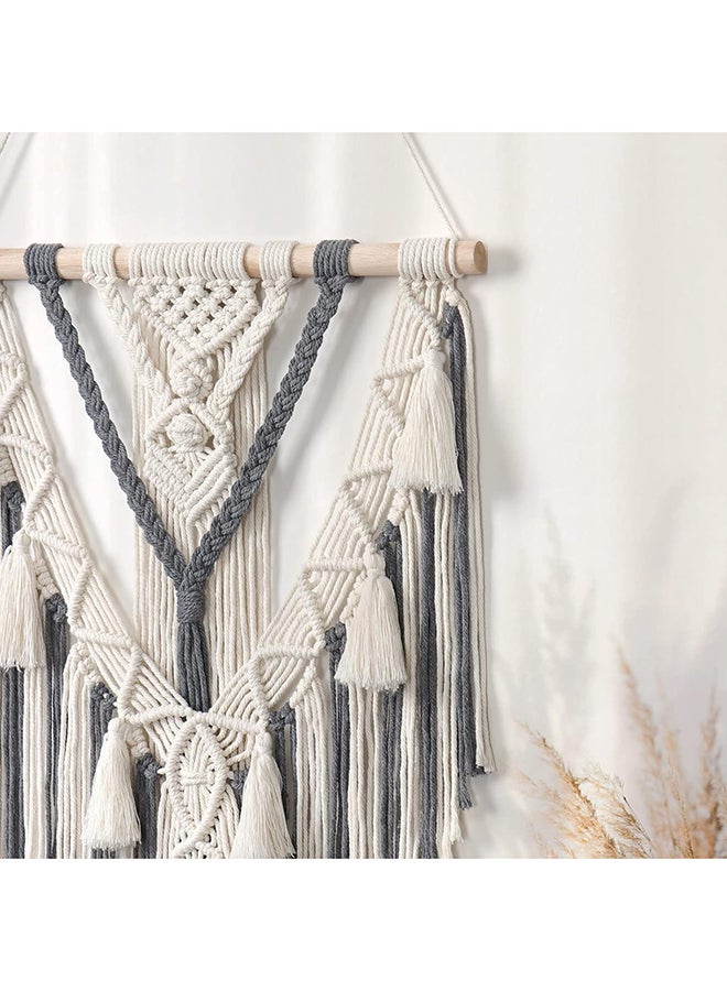 انتيكيانو مكرمية جدارية للتعليق على الحائط، ديكور عصري بوهيمي 70x40 سم - Image 3