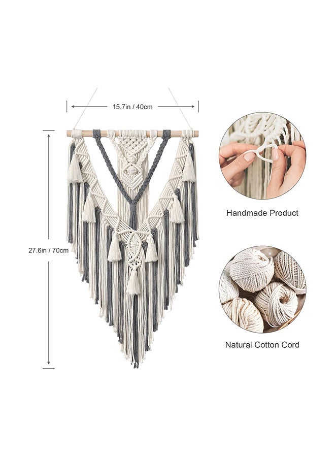 انتيكيانو مكرمية جدارية للتعليق على الحائط، ديكور عصري بوهيمي 70x40 سم - Image 5