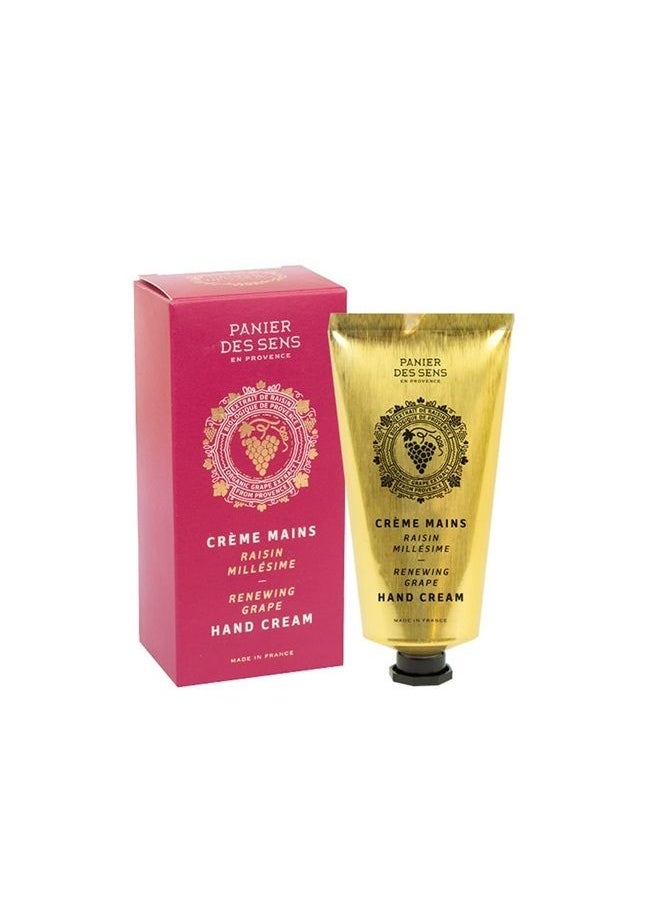 PANIER DES SENS Hand Cream for Dry Cracked Hands and Skin - Grape Hand Lotion, Moisturizer, Mask - With Shea Butter and Grape Seed Oil - Hand Care Made in France 97% Natural Ingredients - 2.5floz  - Image 1
