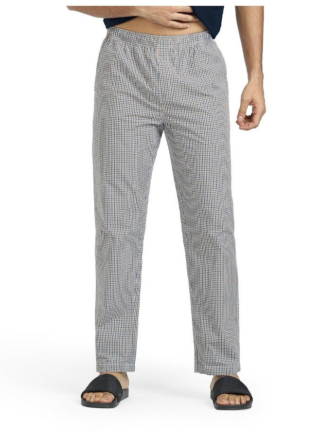 XYXX - XYXX Men Combed Cotton Pyjama, Regular Fit, Checkmate, Pack of 2, XYPYJM2PCKN98XL, Vivid Blue + Sandy Grey, XL - Image 1
