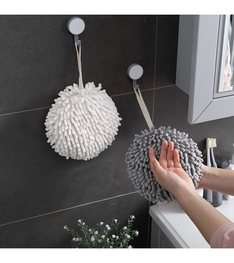 Blue Thickened Chenille Hand Drying Ball Hanging Kitchen Quick Dry Absorb - Image 3