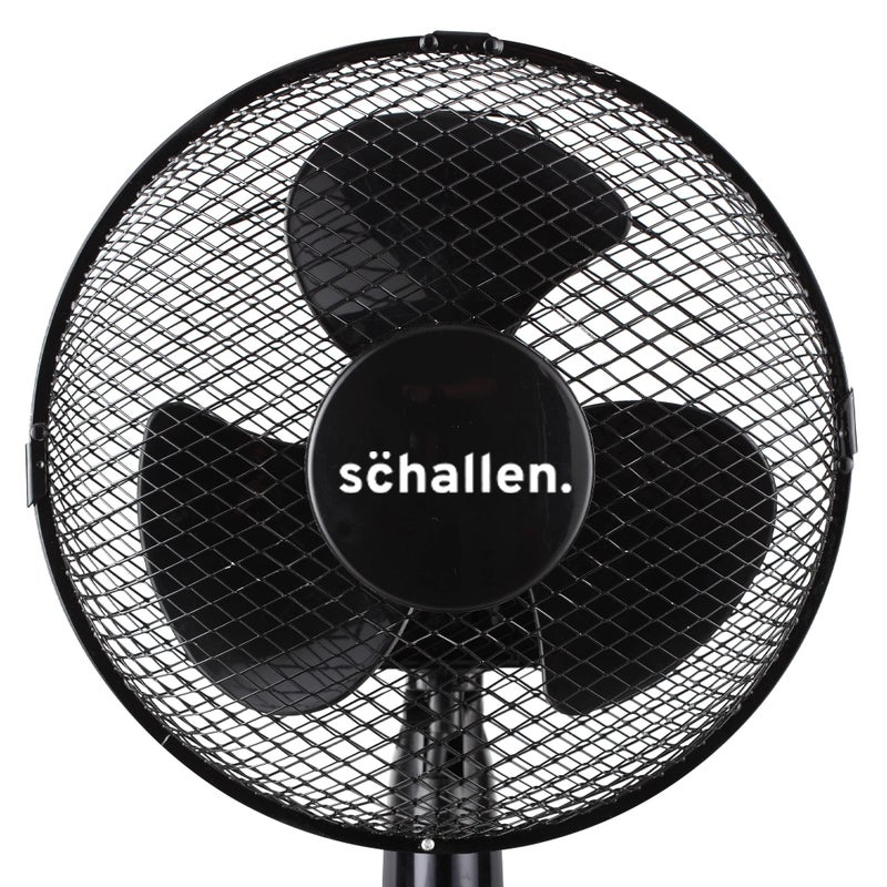 Schallen Small 9" Portable Desk Table Oscillating Cooling Fan with 2 Speed Setting & Quiet Operation (Black) - Image 2