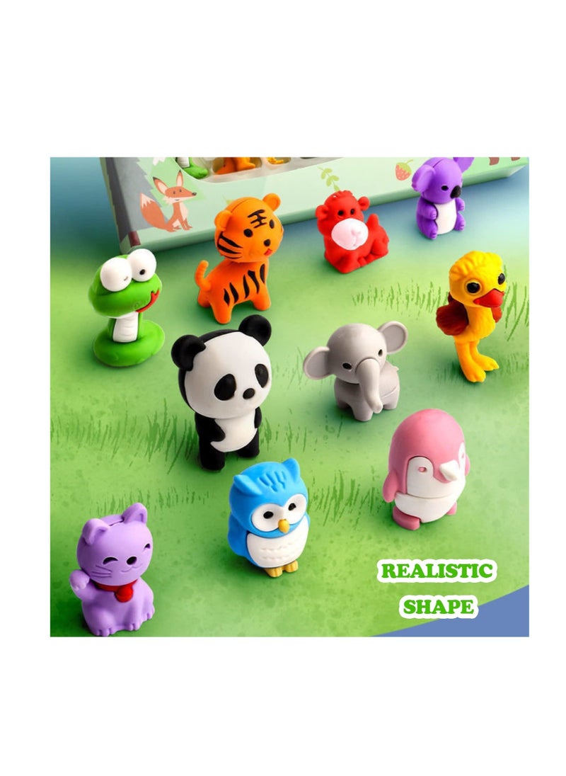 Y&D 11 PCS Erasers for Kids, Mini Animal Eraser, Novelty Erasers, Pencil Perfect School, Parties, and Gifts  - Image 3