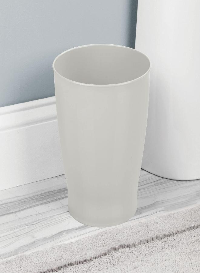mDesign Round Plastic Bathroom Garbage Can, 1.25 Gallon Wastebasket, Garbage Bin, Trash Can for Bathroom, Bedroom, and Kids Room - Small Bathroom Trash Can - Fyfe Collection - Light Gray - Image 1