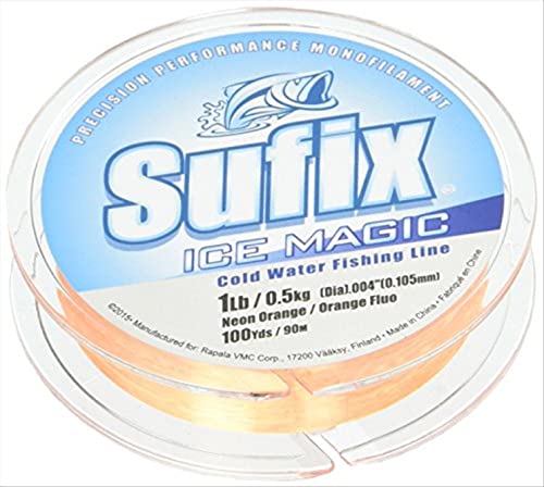 Sufix Ice Magic 100-Yards Spool Size Fishing Line (Neon Orange, 4-Pound) - Image 5
