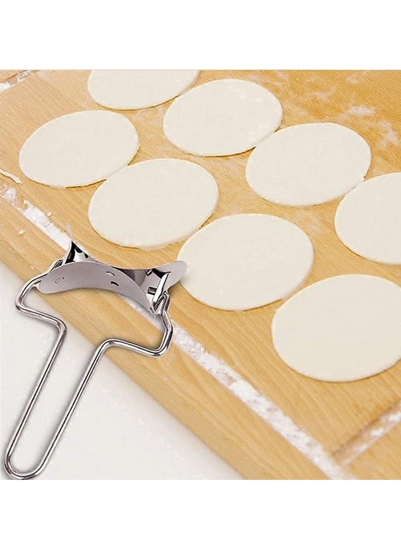 Altheqa 1pc Stainless Steel Puri Maker Cutter Roller Machine for Cutting Dough in Round and Dough Press Mould for poori Cutter Roller Making Ghughara Momos Maker - Image 1