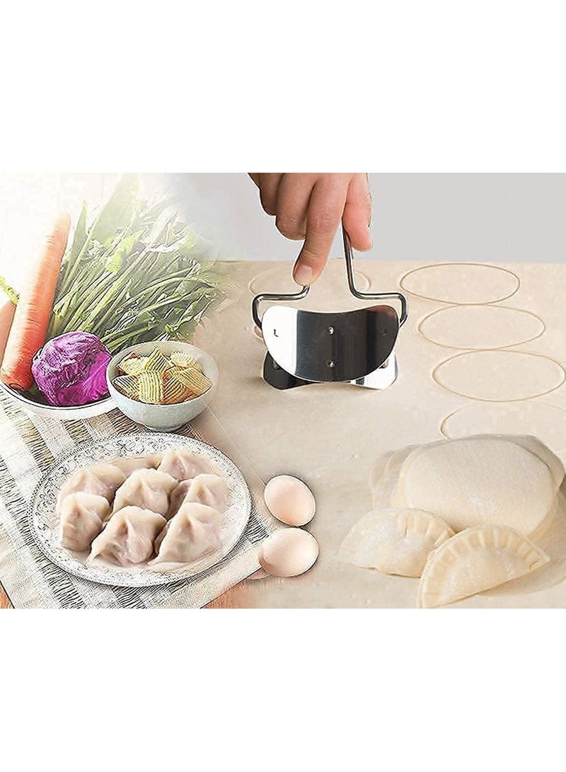 Altheqa 1pc Stainless Steel Puri Maker Cutter Roller Machine for Cutting Dough in Round and Dough Press Mould for poori Cutter Roller Making Ghughara Momos Maker - Image 5